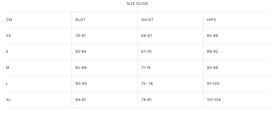 Size guide chart