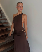 Gaia Dress in Brown