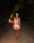 Peach Floral Mini Dress