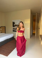 Santorini Top & Skirt in Bordeaux