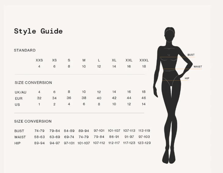 Size guide chart