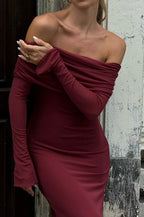 Josie Burgundy Maxi Long Sleeve