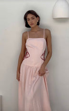 Arabelle Applique Linen Midi