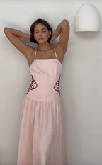 Arabelle Applique Linen Midi