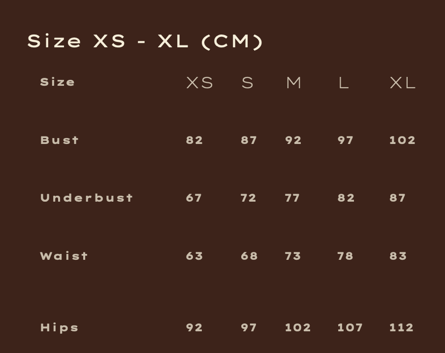 Size guide chart