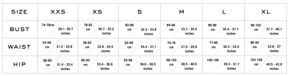 Size guide chart