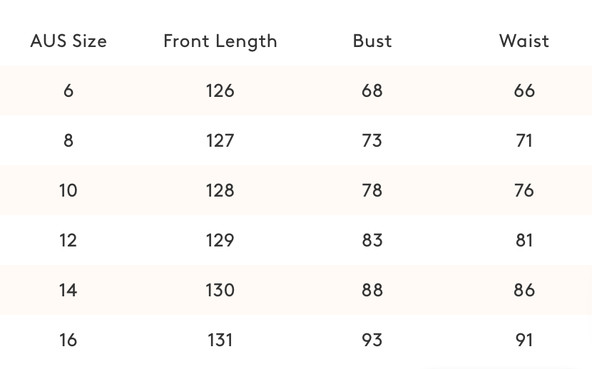 Size guide chart