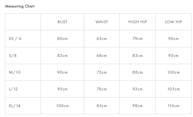 Size guide chart