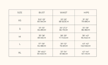 Size guide chart